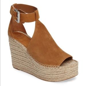 Marc Fisher Perforated Espadrille Platform Wedge